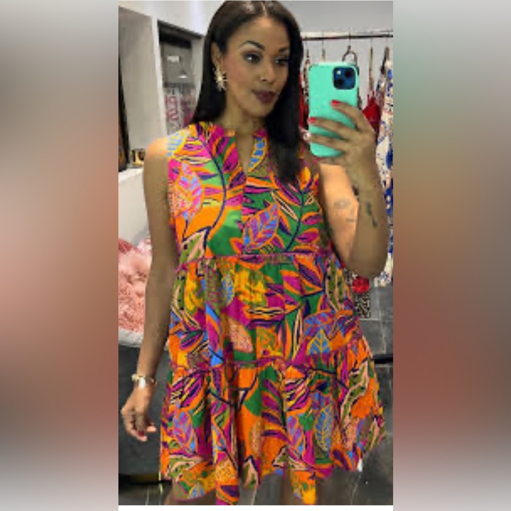NWT Sugarlips Vibrant Multicolor Sleeveless Dress size 3X 🌸🌺🌹 BRB SL 2 - Picture 2 of 7